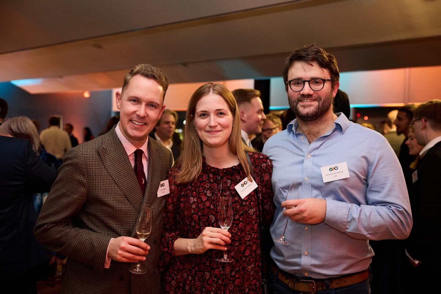 Three alumni at the 600 campaign launch
