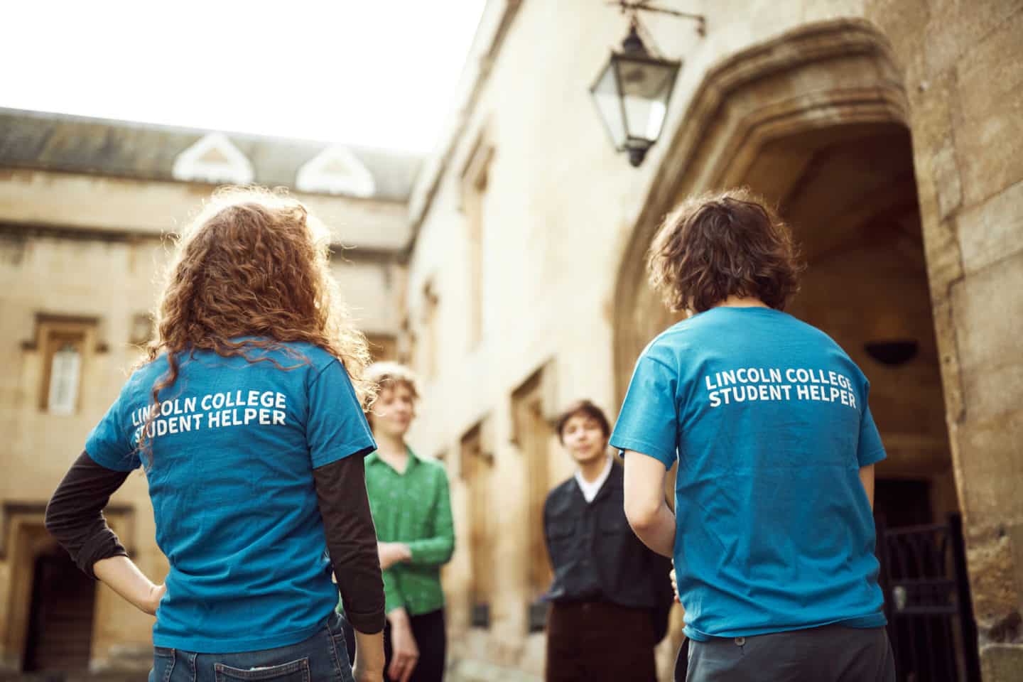 Student helpers at an Open Day at Lincoln College