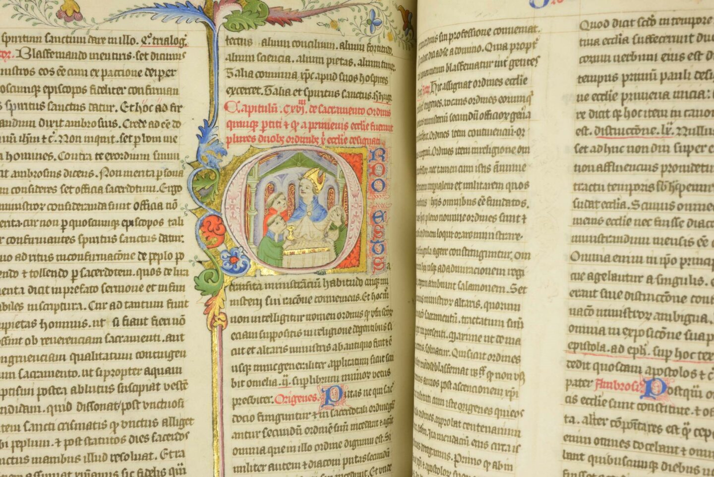 Page of an illuminated manuscript with a decorated initial