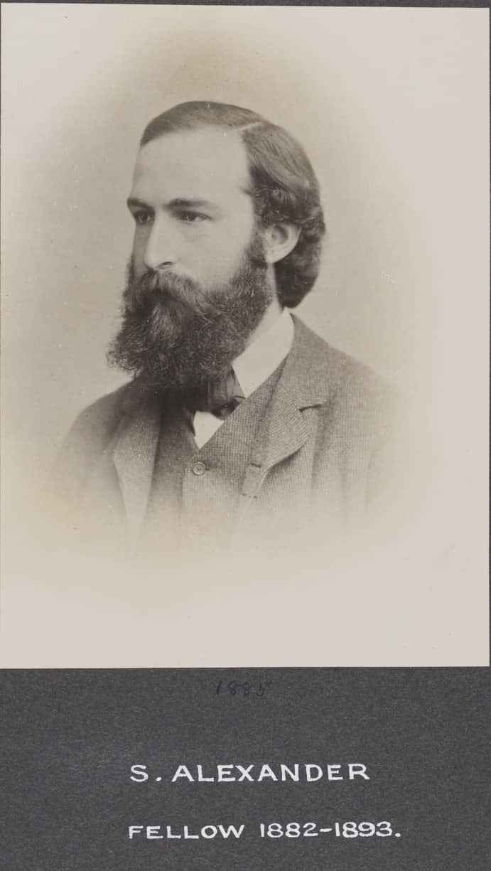 Greyscale photograph of Samuel Alexander, a man with a long beard