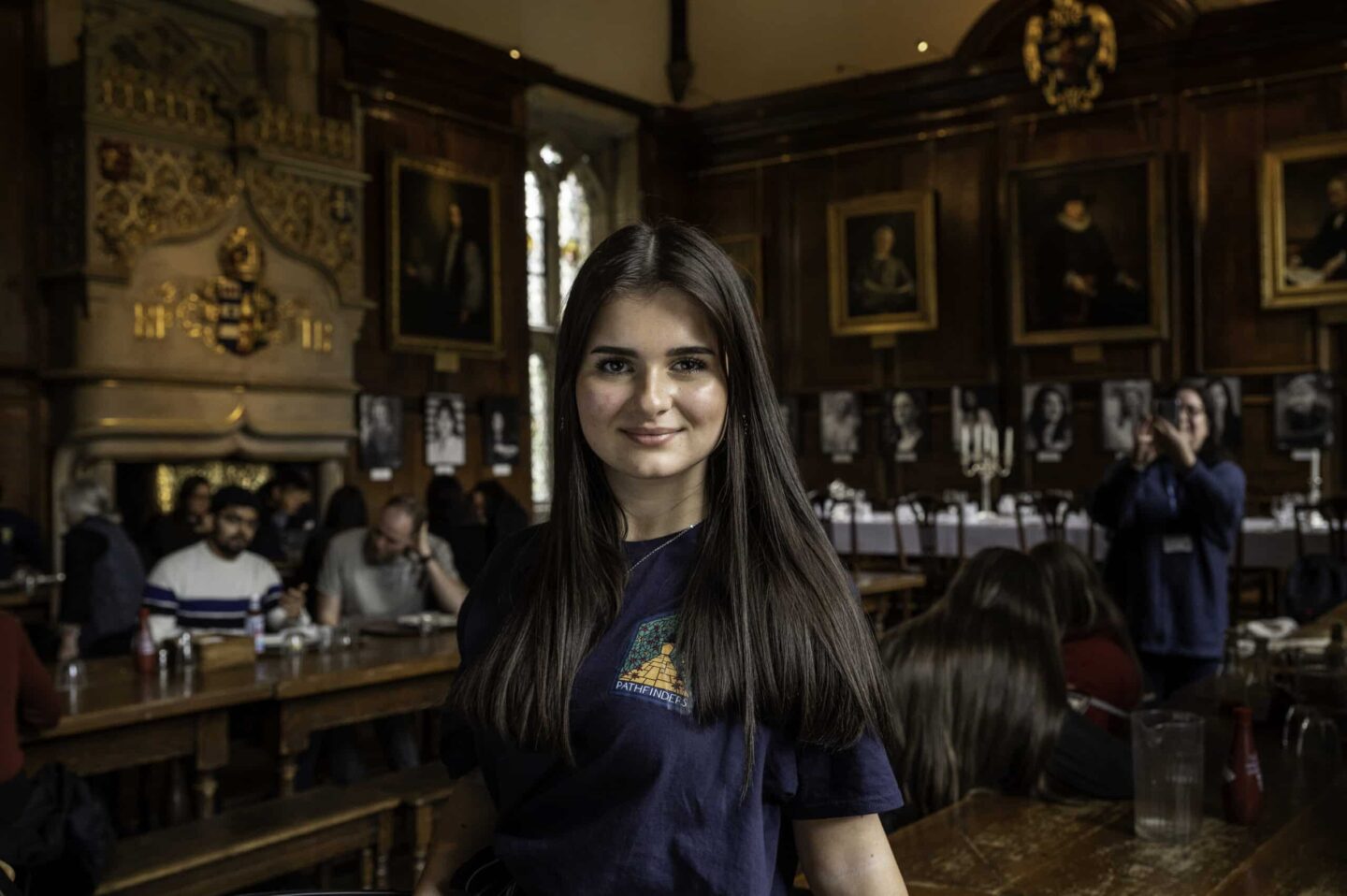 Photograph of Faye Platt in the Lincoln College Hall