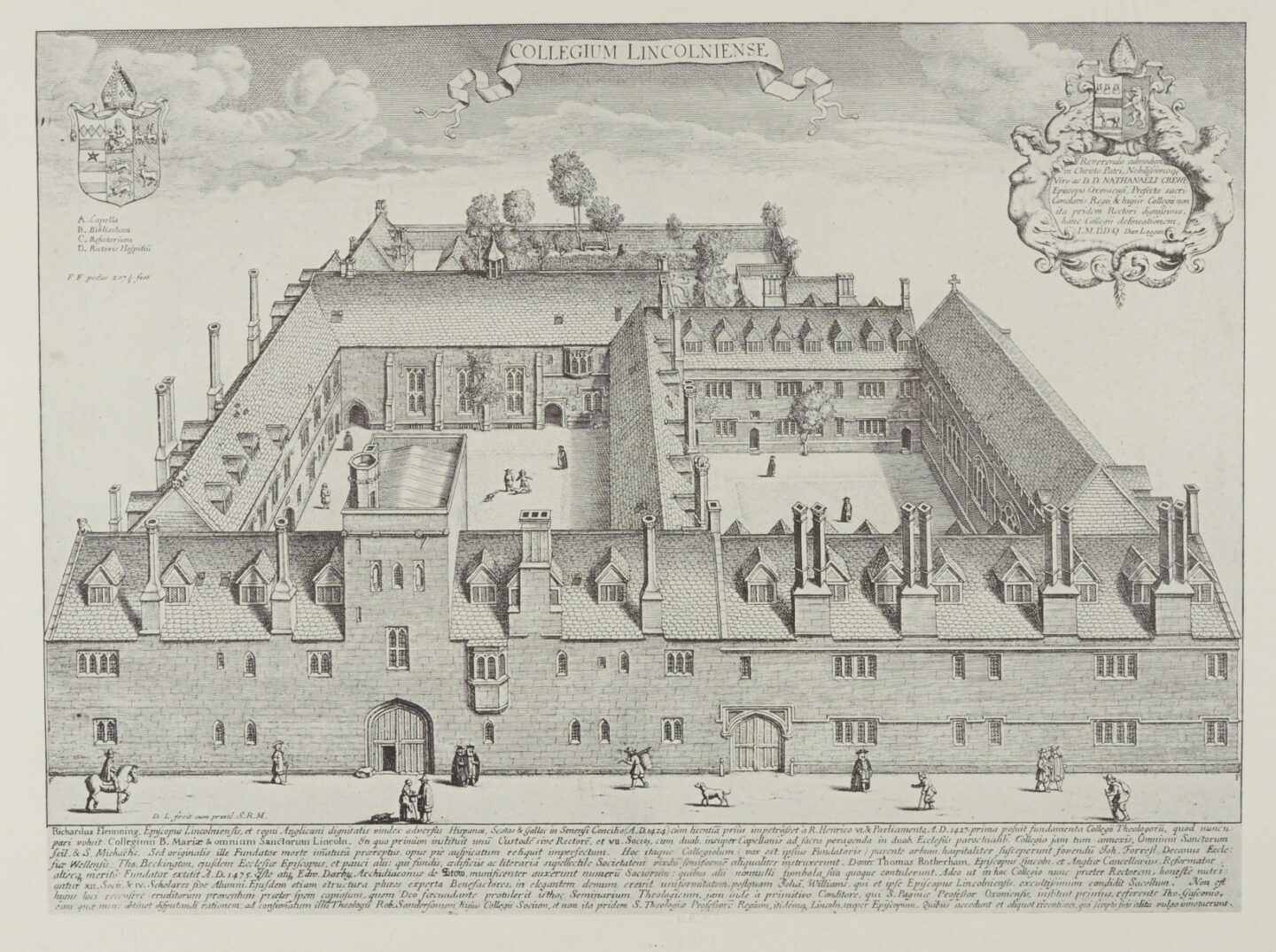 Drawing of Lincoln College around 1675