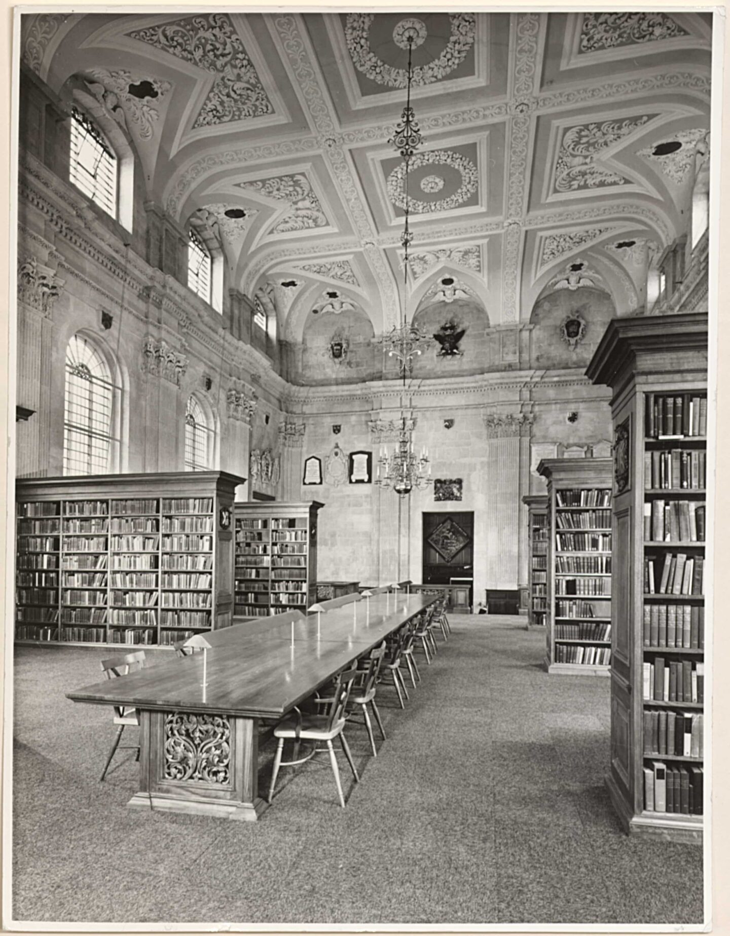 greyscale photograph of the original Lincoln College Library in All Saints Church
